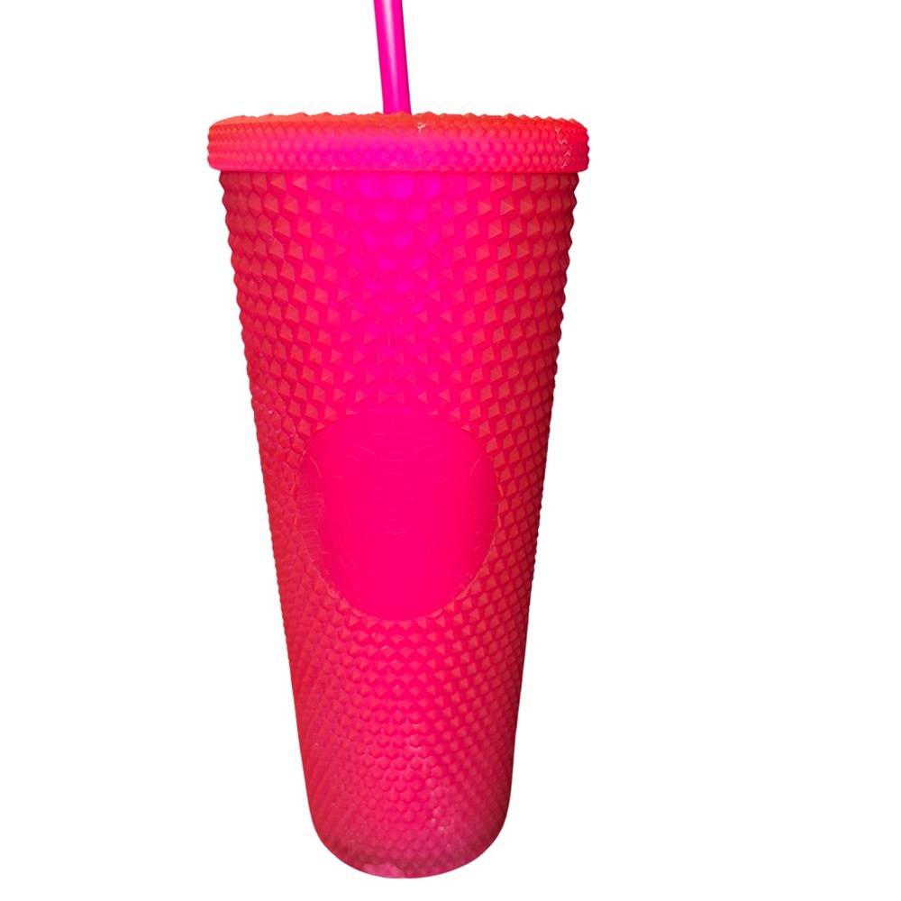 Starbucks Neon Pink Textured Tumbler with Straw
